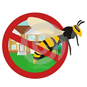 Pest control concept with insects exterminator silhouette flat vector illustration