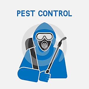 Pest Control Exterminator in protective suit photo
