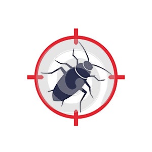 pest control icon with a roach