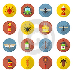 Pest control icon set