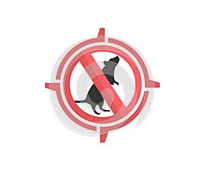 Pest control, insect, get rid of rats and insects logo design. Stop, warning, forbidden. No, prohibit signs, target, rat.