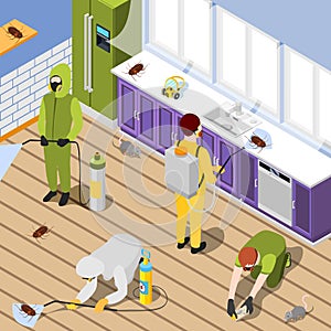 Pest Control Isometric Background