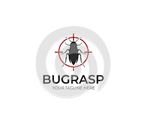 Pest Control Logo Template. Insect Vector Design photo
