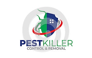 Pest Control, Removal and Disinfection Service Logo design