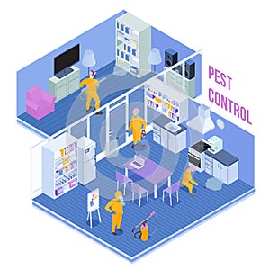 Pest Control Service Isometric Illustration