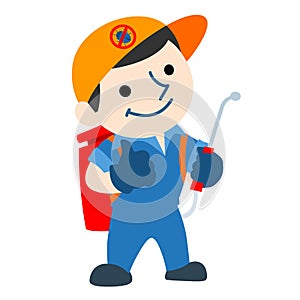 Pest control service logo cartoon