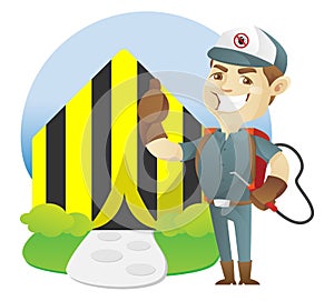 Pest control service tenting home