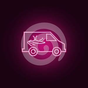 pest control truck icon. Elements of pest control and insect in neon style icons. Simple icon for websites, web design, mobile app