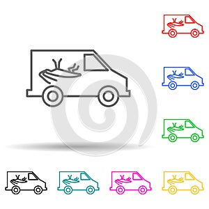 pest control truck multi color style icon. Simple thin line, outline vector of pest control and insect icons for ui and ux,