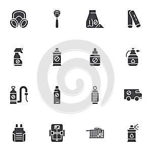 Pest control vector icons set