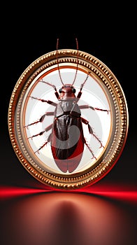 Pest free warning Anti cockroach sign in red forbidding circle