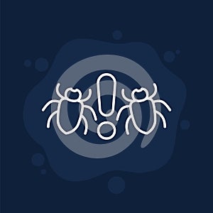pest warning line icon, vector