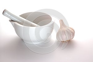 Pestel and Mortar with Garlic