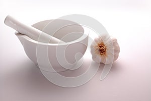 Pestel and Mortar with Garlic