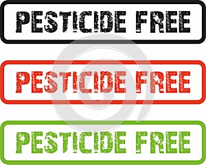 Pesticide-free stamp  inscription