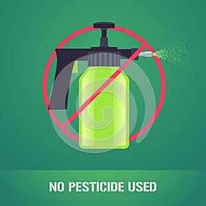 Pesticide spray in prohibition sign vector illustration