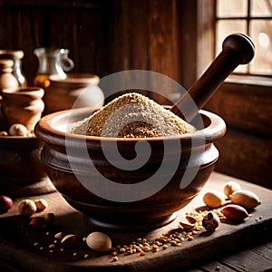 Pestle , device to pound and grind spices