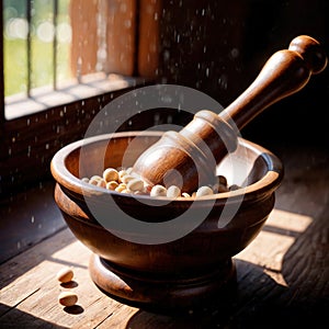 Pestle , device to pound and grind spices