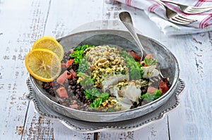 Pesto-crusted cod