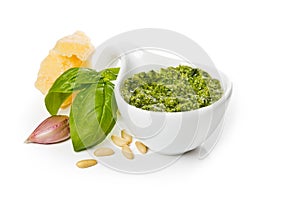 Pesto Genovese and ingredients