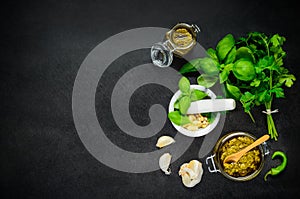 Pesto with Herbs on Copy Space Area