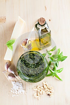 Pesto with ingredients photo