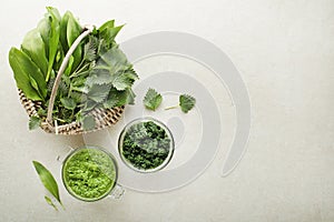 Pesto ramson wild garlic nettle