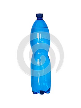 Pet bottle 1.5 l blue isolated on white