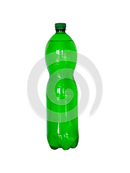 Pet bottle 1.5 l. green isolated on white