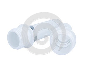 PET bottle preform on white background.