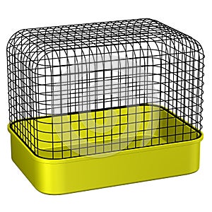 Pet cage. 3D rendering.