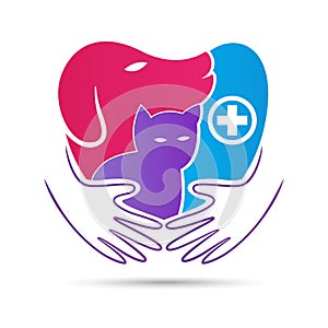 Pet care clinic hospital logo