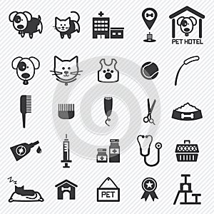 Pet Care icons set. illustration