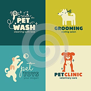 Pet care logo. Business card or banner Design