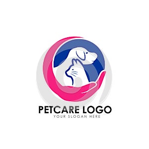 pet care logo design template. pet car vector icon illustration