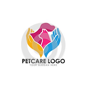 pet care logo design template. pet car vector icon illustration