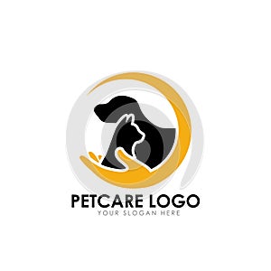 Pet care logo design template. pet car vector icon illustration