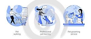 Pet care services isolated cartoon vector illustrations se