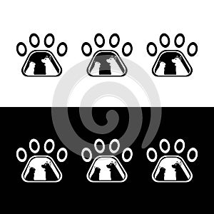 Pet cat and dog animal vector logo template design