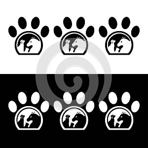 Pet cat , dog and horse animal vector logo design