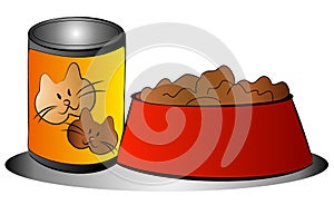 Pet Cat Food Can Bowl Clip Art