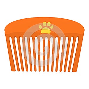 Pet comb icon, cartoon style