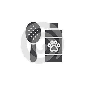 Pet comb icon vector