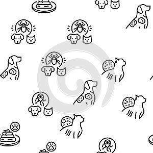 Pet Disease Ill Health Problem Vector Seamless Pattern