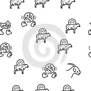 Pet Disease Ill Health Problem Vector Seamless Pattern