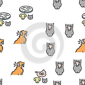 Pet Disease Ill Health Problem Vector Seamless Pattern