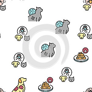 Pet Disease Ill Health Problem Vector Seamless Pattern