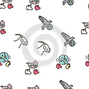 Pet Disease Ill Health Problem Vector Seamless Pattern