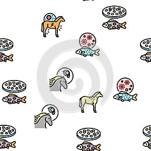 Pet Disease Ill Health Problem Vector Seamless Pattern