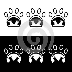 Pet dog animal vector logo design